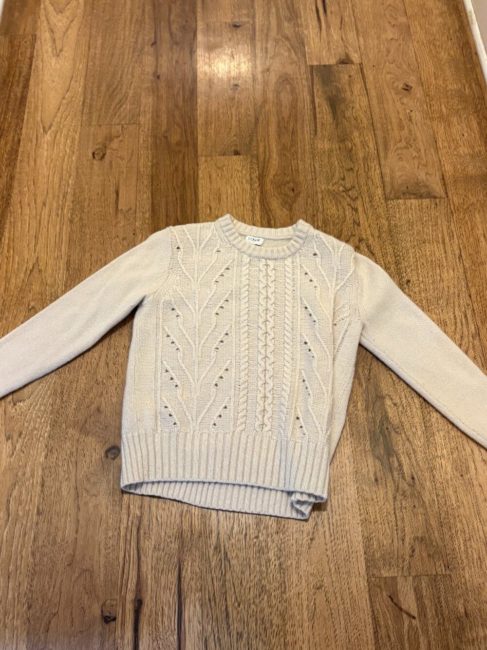 J. Crew cable knit cream sweater